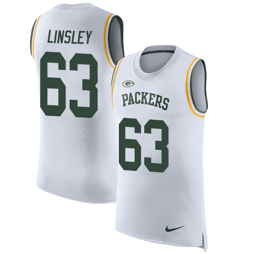 Nike Packers #63 Corey Linsley White Men's Stitched NFL Limited Rush Tank Top Jersey - Click Image to Close